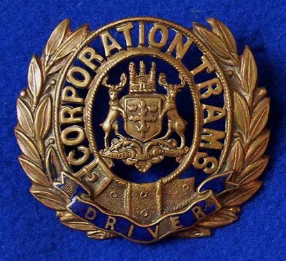 Nottingham Corporation Tramways stag cap badge driver