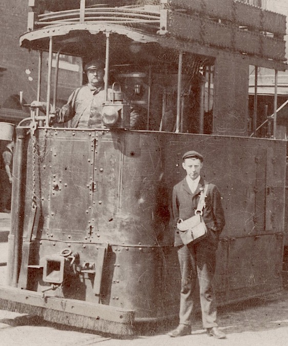 Rochadle Corporation Tramways steam tram conductor and driver 104 1905 Entwisle road