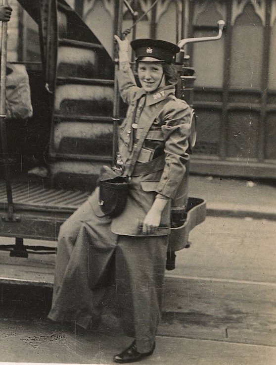 Newcastle Corporation Tramways Great War tram conductress