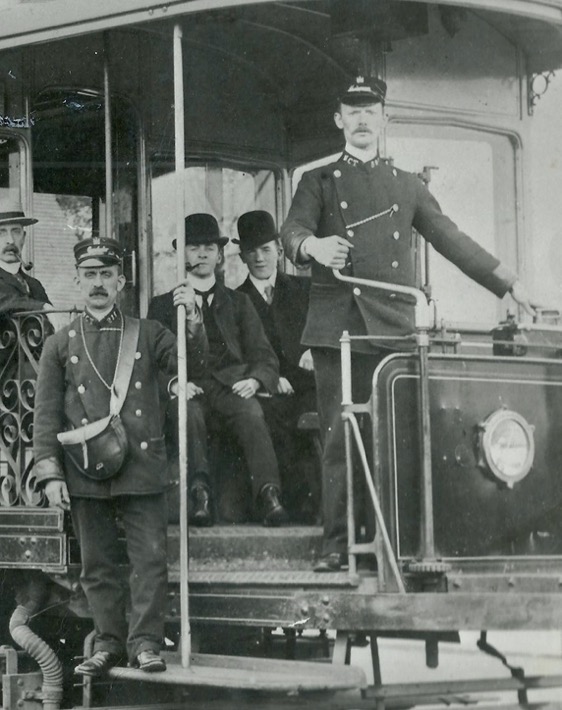 Newcastle  Corporation Tramways Tramcar No 34 tram conductor and driver