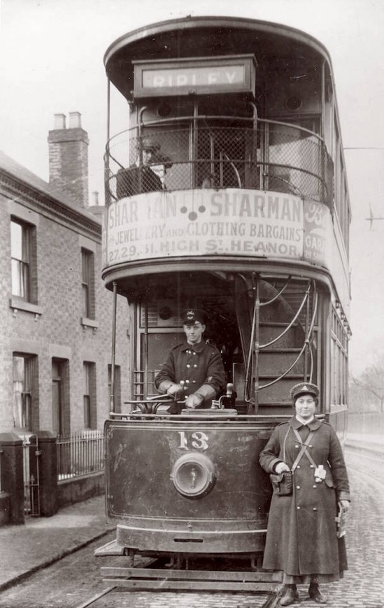 Nottinghamshire and Derbyshire Tramway Tram No 13 and crew