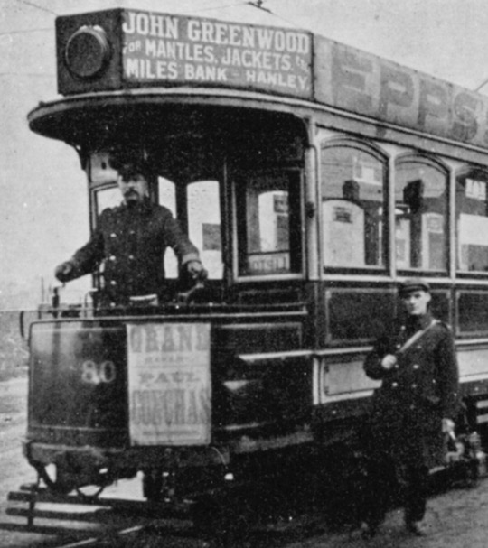 Potteries Electric Traction Company Tram No 80 and crew