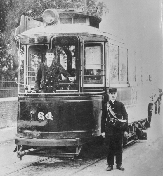 Potteries Electric Traction Tram No 64 and crew