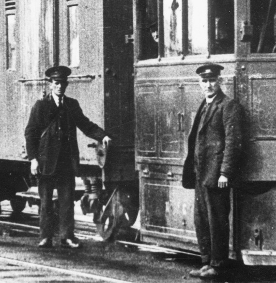 Portstewart steam tram crew