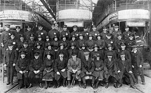 South Metropolitan Tramways Sutton depot photo - Great War