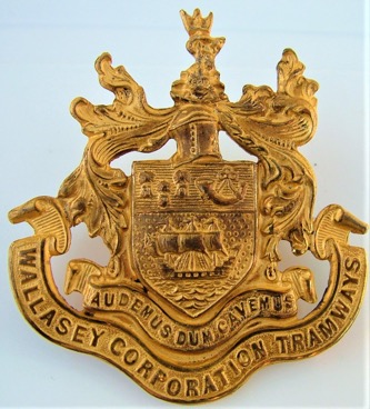 Wallasey Corporation Tramways inspector cap badge
