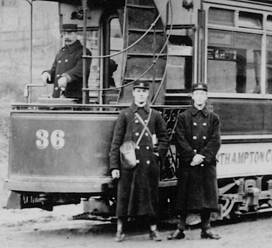 Southampton Corporation Tramways No 36 and crew
