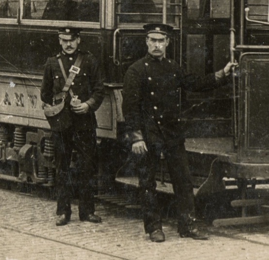 Stalybridge, Hyde, Mossley and Dukinfield Tramways tram driver motorman and conductor