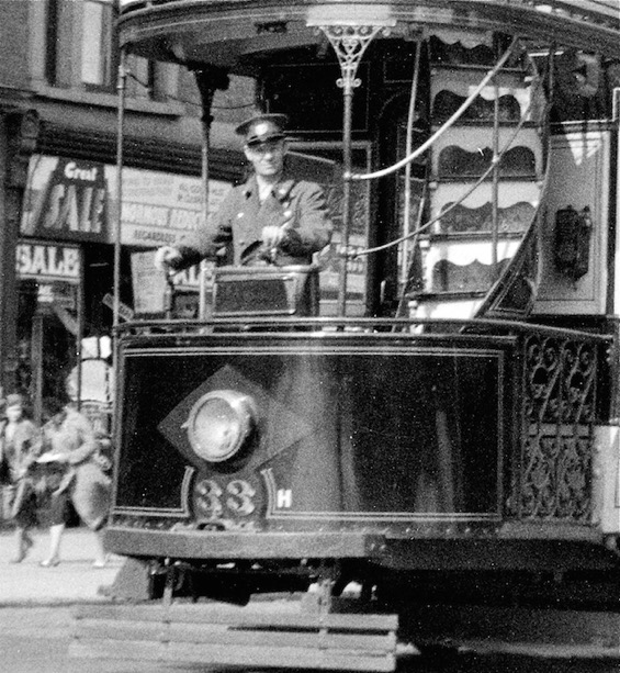 West Ham Corporation Tramways Tram No 33 and motorman 1933