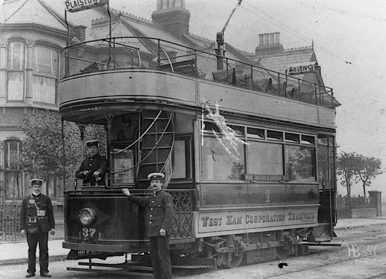 West Ham Corporation Tramways Tram Number 37 at Wanstead Flats circa 1904