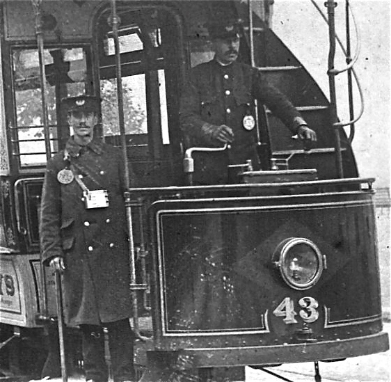 West Ham Corporation Tramways Tramcar No 43 and crew