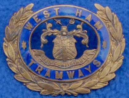 West Ham Corporation Tramways cap badge
