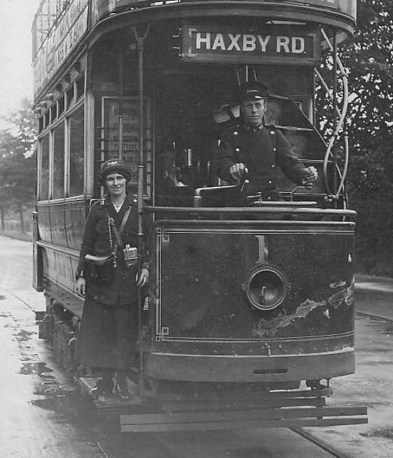 City of York Tramways Tram No 1 conductress and motorman