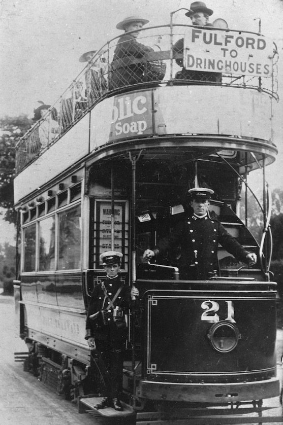 York Corporation Trawmays Tram No 21 at Dringhouses c1916