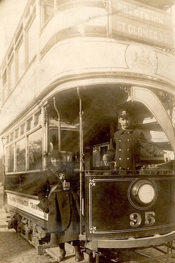 Salford City Tramways Tram No 95, Great War conductress