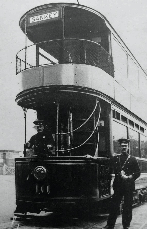 Warrington Corporation Tramways Tram No 10 at Latchford 1904 Motorman Ted Kenwright
