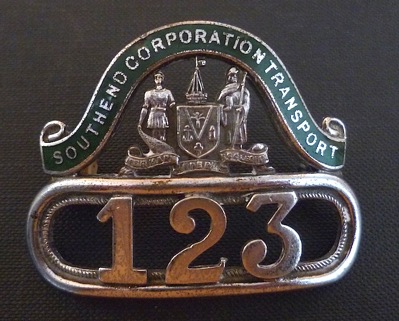 Southend-on-Sea Corporation Tramways cap badge