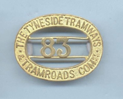 Tyneside Tramways and Tramroads Company cap badge