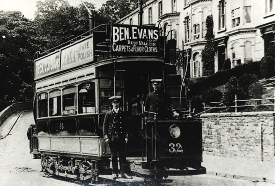 Swansea Tramways Tran No 32 at Brynmill terminus 1907