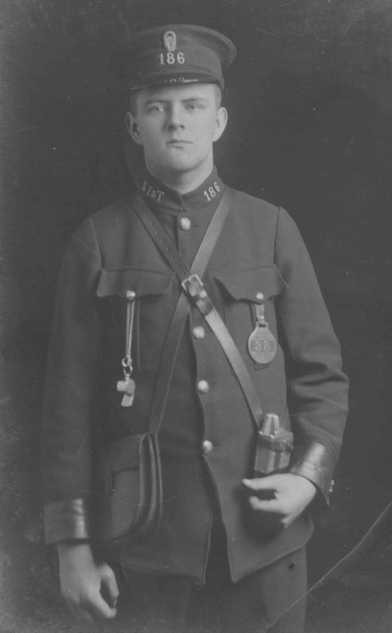 Swansea Improvements and Tramways Company tram conductor 1913