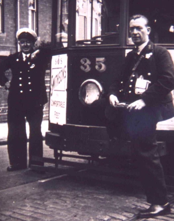 Swansea Tramways No 35 and crew Brynmill