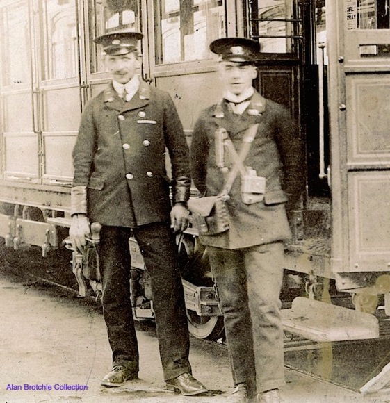 Wemyss District Tramways crew with Tram No 15