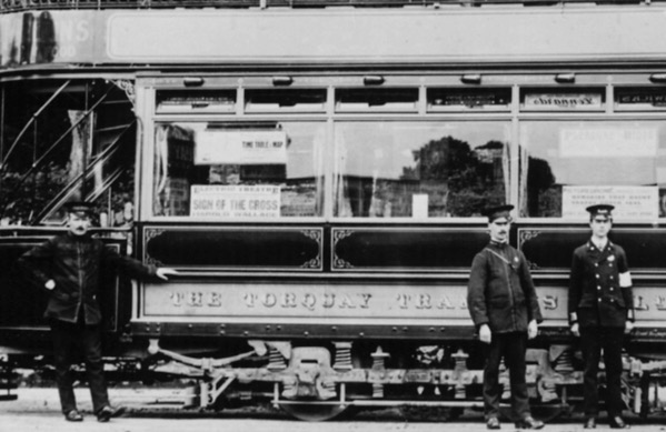 Torquay Tramways company tram with inspectors