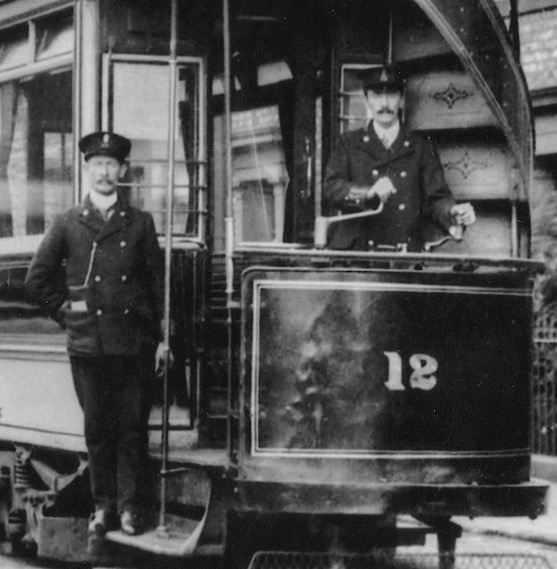Tynemouth and District Tramways crew with Tramcar No 12