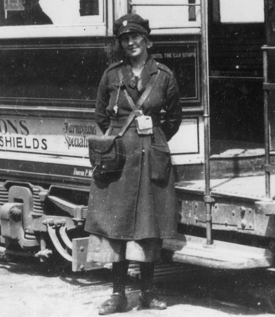 Tynemouth and District Tramways conductress circa 1918