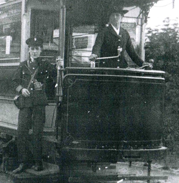 Taunton Electric Tramways lady tram driver