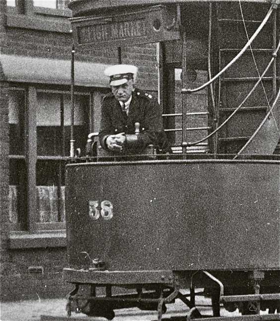 South Lancashire Tramways Tram No 58 and driver
