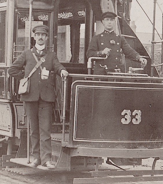 South Lancashire Tramways Tram No 33, conductor and driver