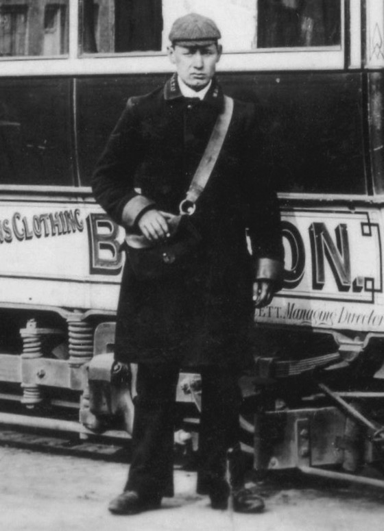 Wolverhampton and District Electric ramways tram conductor 1903