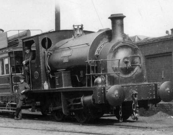 Swansea and Mumbles Steam Loco No 3 and crew 1920s