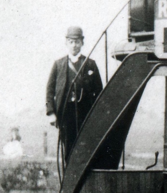 Wigan Tramways Company steam tram conductor 1880s