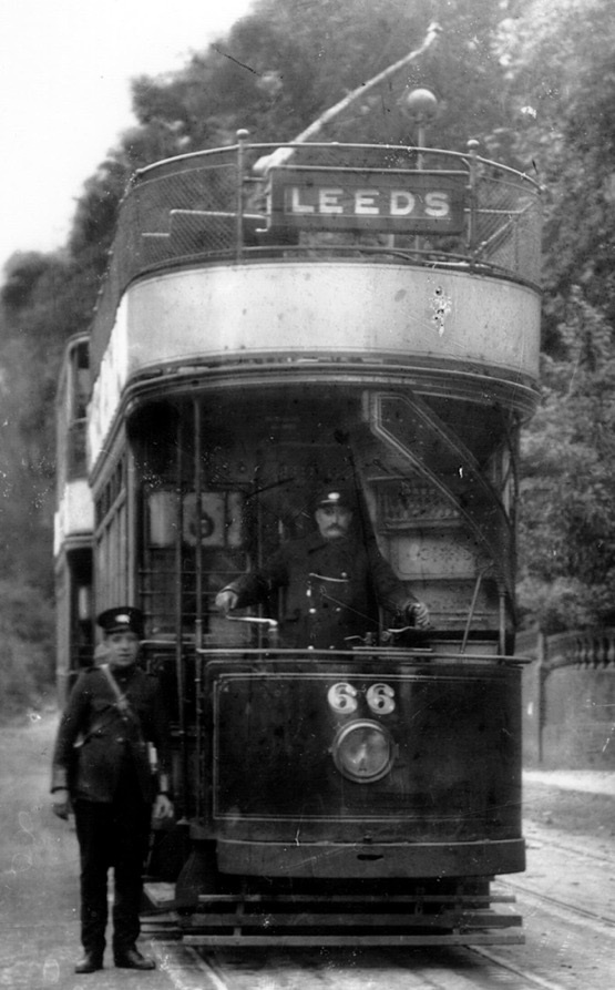 Yorkshire (West Riding) Electric Tramways Tram No 6 at Sandal with crew
