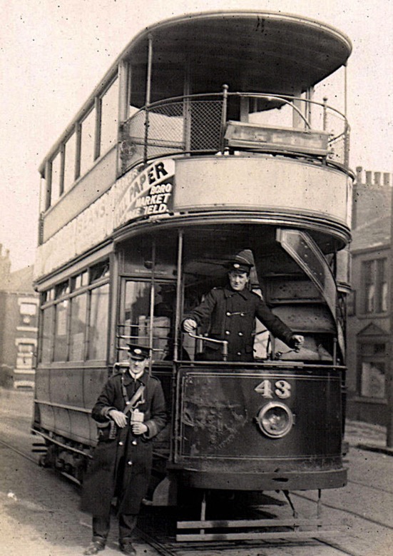 Yorkshire West Riding Electric Tramways Tram No 43 crew Leeds