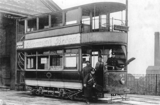 Yorkshire West Riding Electric Tramways Tramcar No 47 at Sowood Lane depot, Ossett