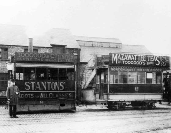 Stockton and Darlington Steam Tramways Steam Tram No 6 in the depot yard at Bridge St
