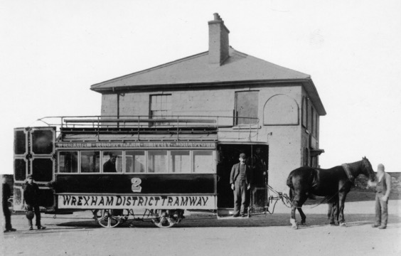 Wrexham  District Tramways Horse tram No 2 at the New Inn