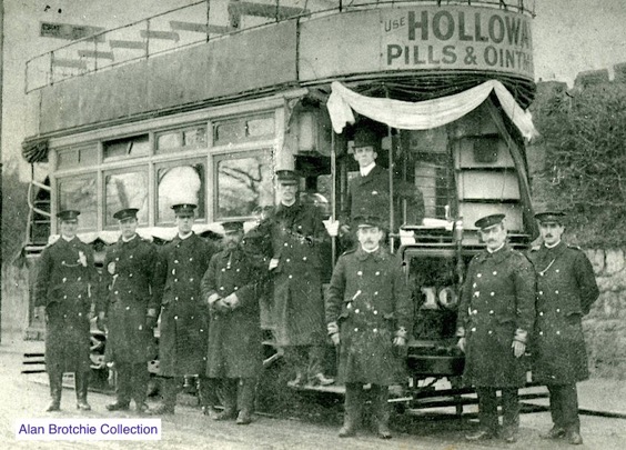 Wrexham District Electric Tramways funeral tram 1909