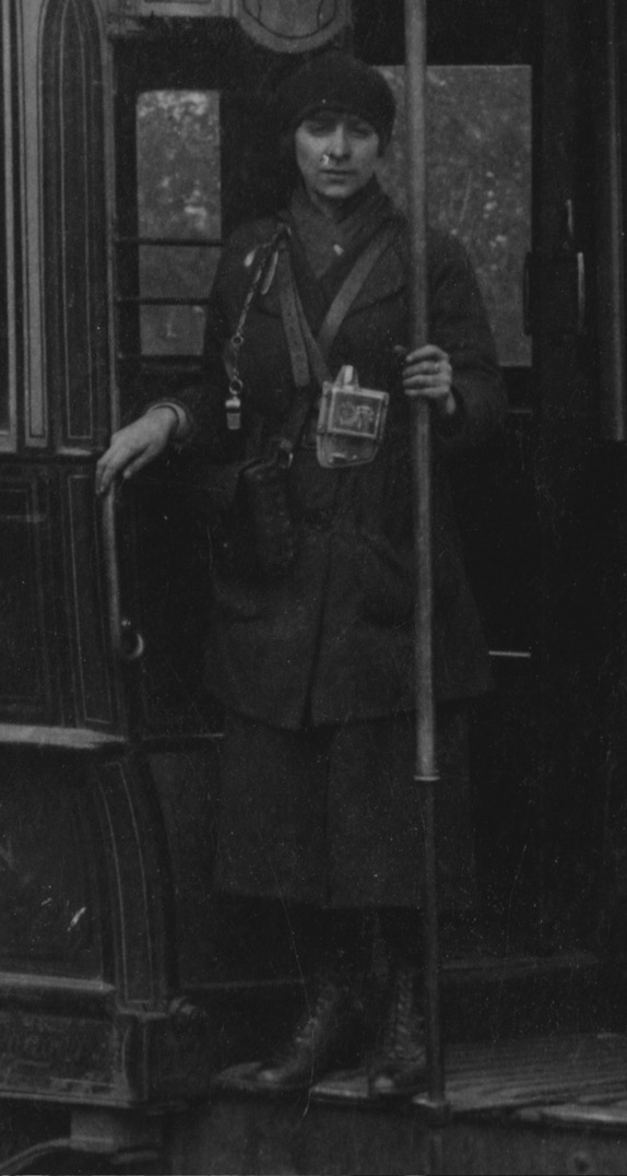 Wrexham District Electric Tramways conductress 1925
