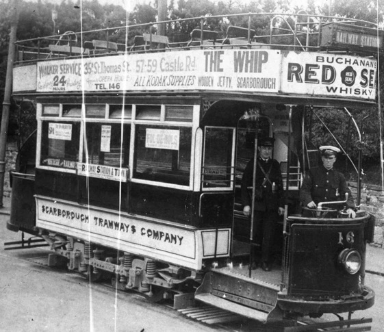 Scarborough Tramways Company Tram No 16 (c1920) and crew