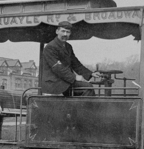 Upper Douglas cable tramway tram driver 1903
