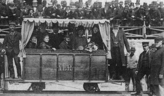 Volks Electric railway opening day 1883 conductor