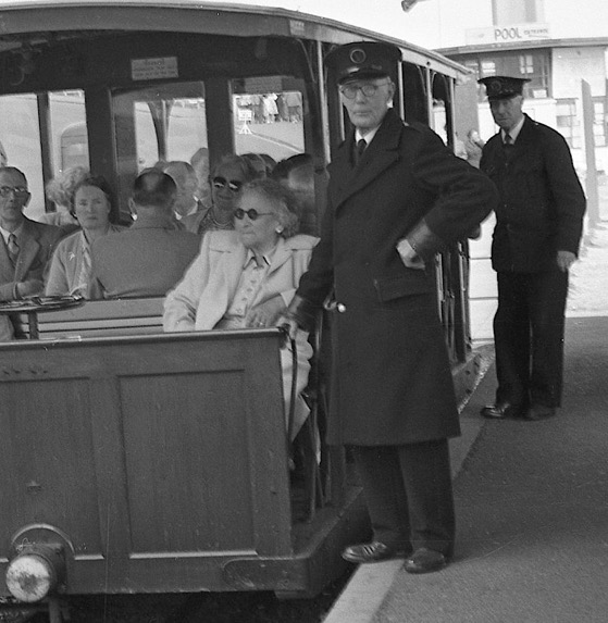Volks Electric railway driver and conductor