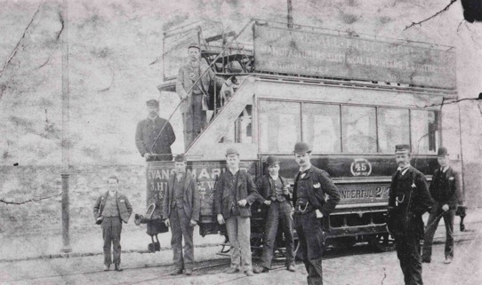 South Staffordshire Tramways Company electric tram No 45 circa 1893