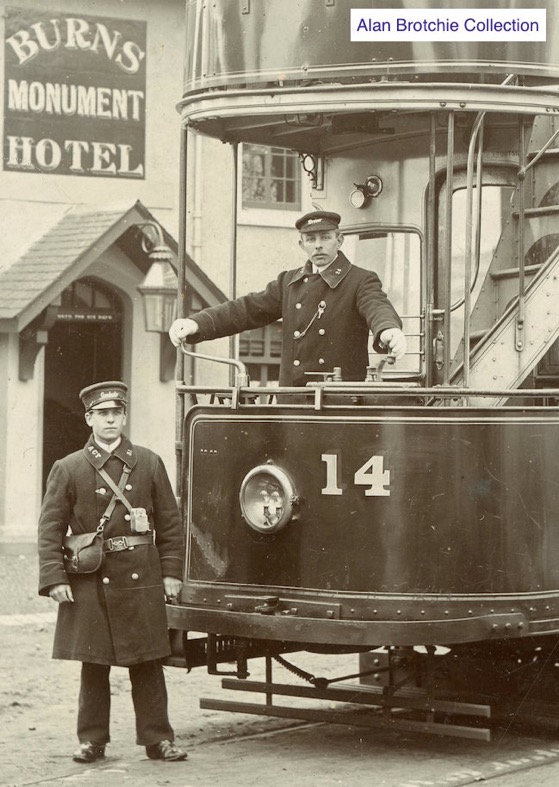 Ayr Corporation Tramways Tram No 14 and crew
