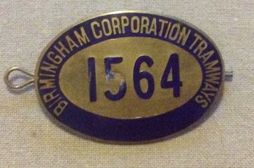 Birmingham Corporation Tramways Albert Baugh cap badge