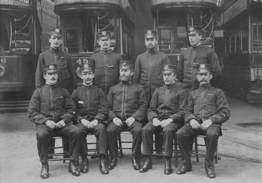 Birmingham Corporation Tramways inspectors and district inspector 1908
